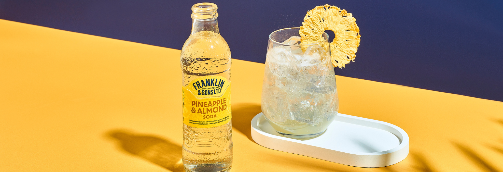 Sparkling colada using pineapple and almond soda